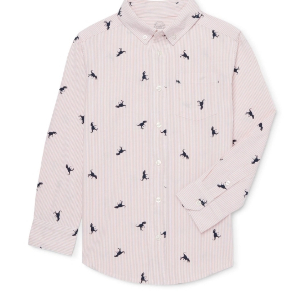 Wonder Nation Button Down Dino Patterned Shirt